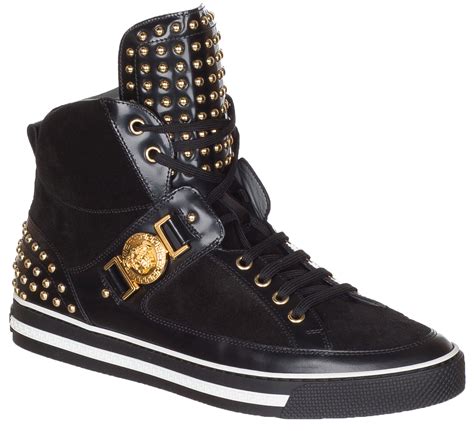 versace black leather shoes.